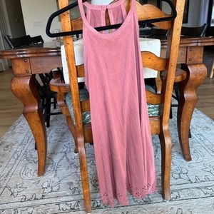 Mauve suede mini dress